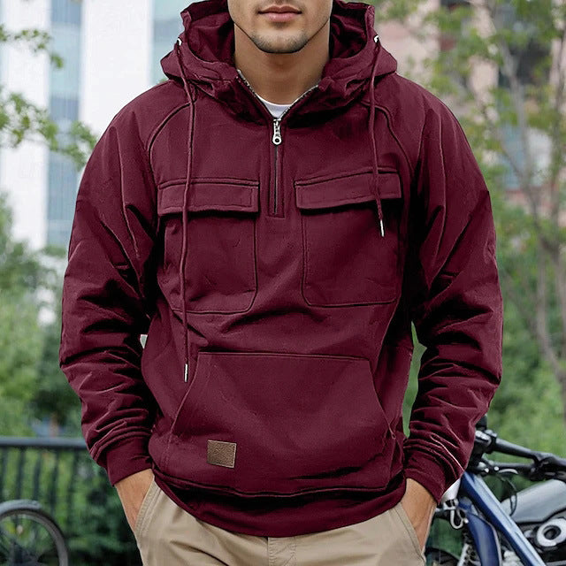 Herren modische Kapuzenjacke mit praktischen Taschen Krohn-e