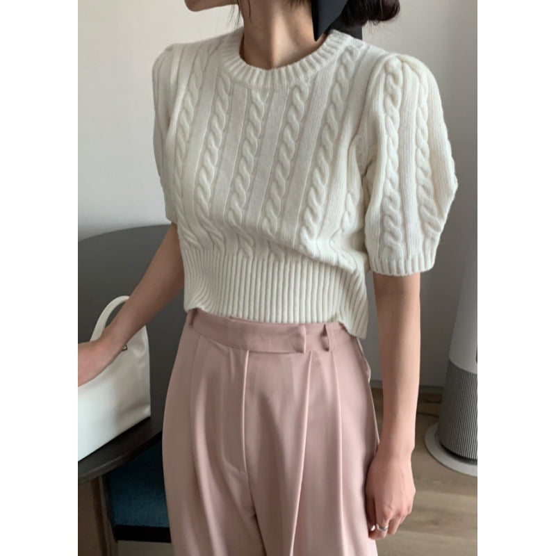 Damen Strickpullover mit voluminösen Ärmeln und Zopfmuster Krohn-e