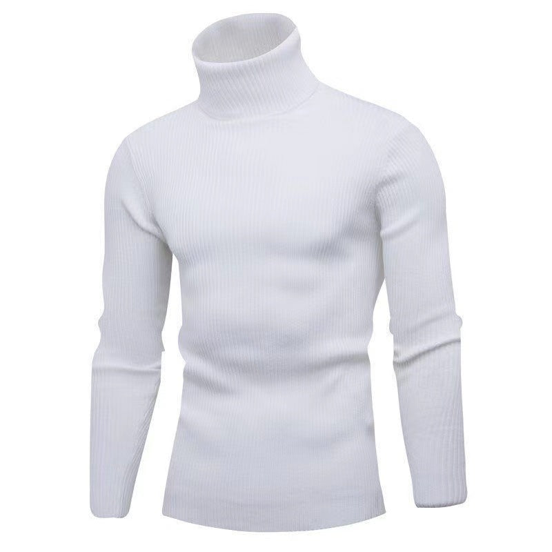Herren hochwertiger Rollkragenpullover aus feinem Rippstrick Krohn-e