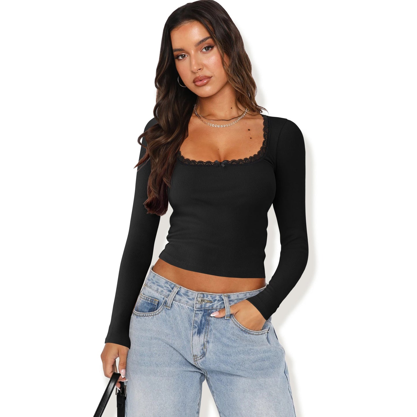 Damen Langarmshirt mit eleganter Rüsche und körpernaher Passform Krohn-e