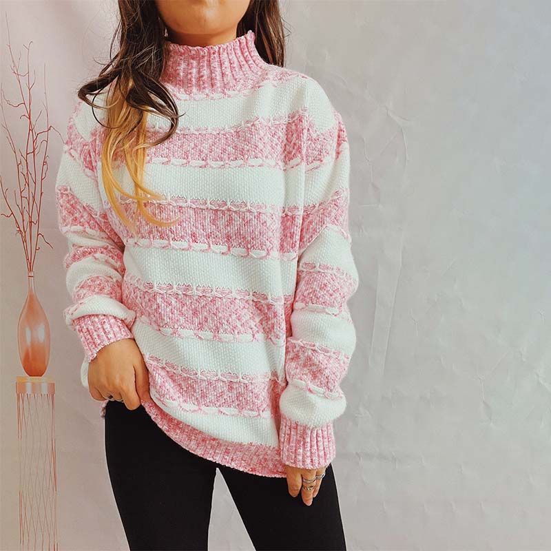 Krohn-e | Weiche Strickjacke mit Strukturierten Streifen Acryl Komfortabel und Warm