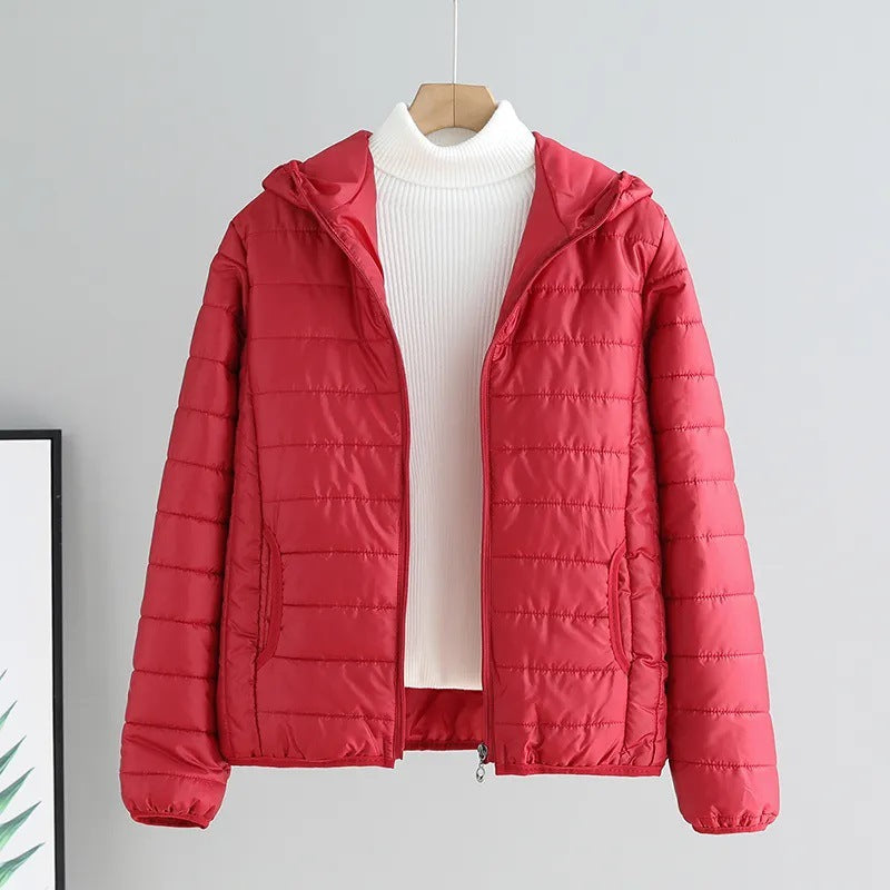 Damen gesteppte Übergangsjacke mit praktischen Taschen und Kapuze Krohn-e