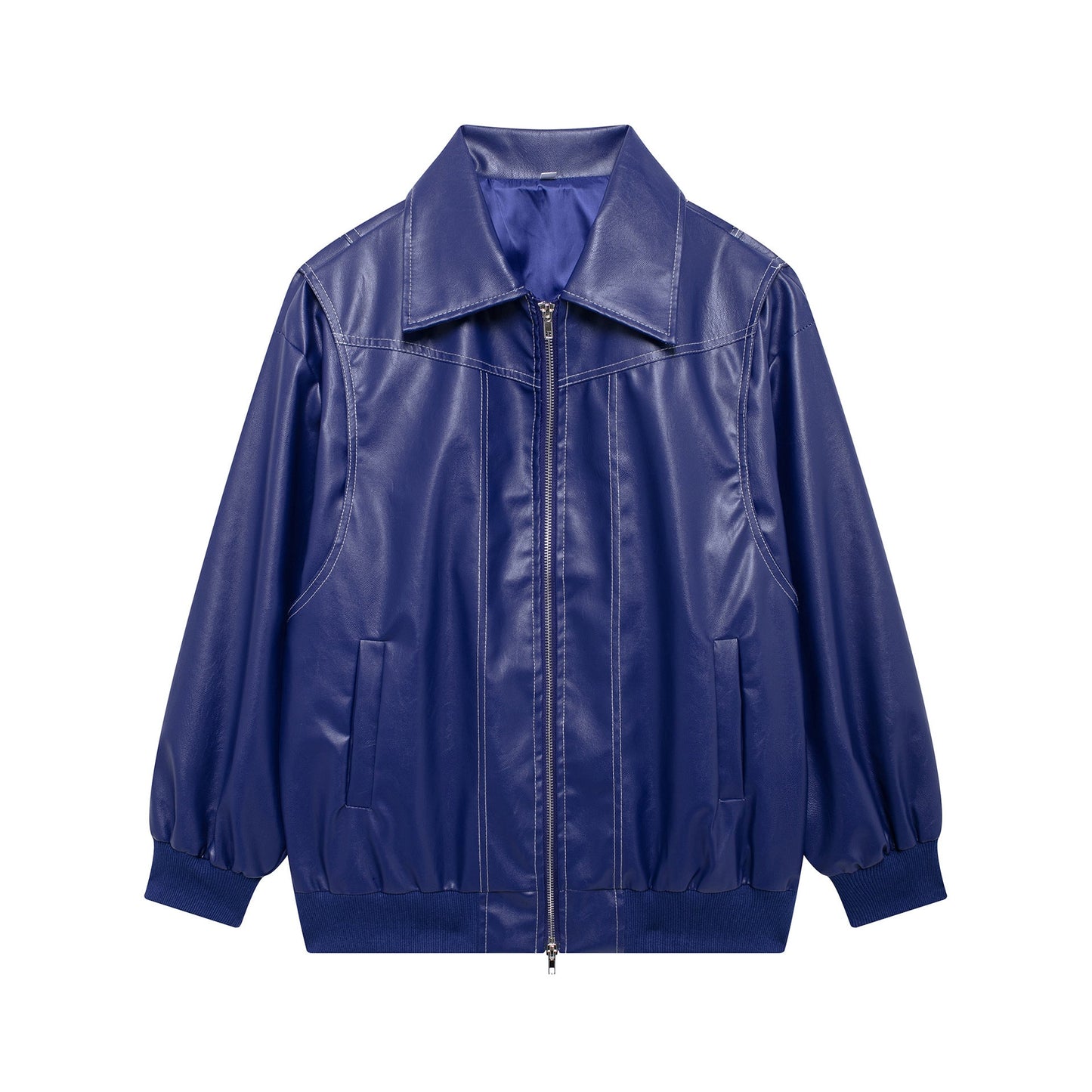 Damen Kunstlederjacke mit lässigem Schnitt und elastischem Saum Krohn-e