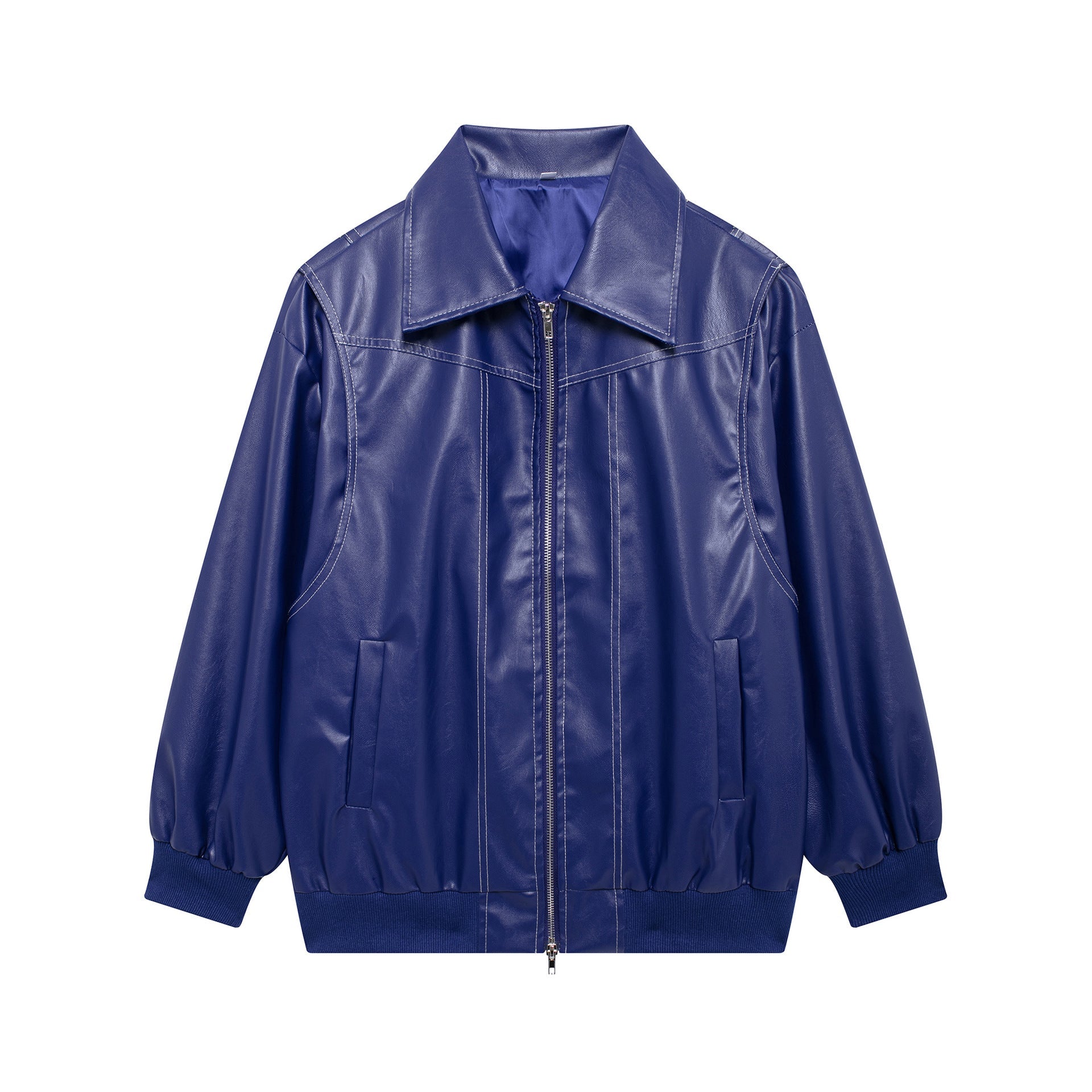 Damen Kunstlederjacke mit lässigem Schnitt und elastischem Saum Krohn-e