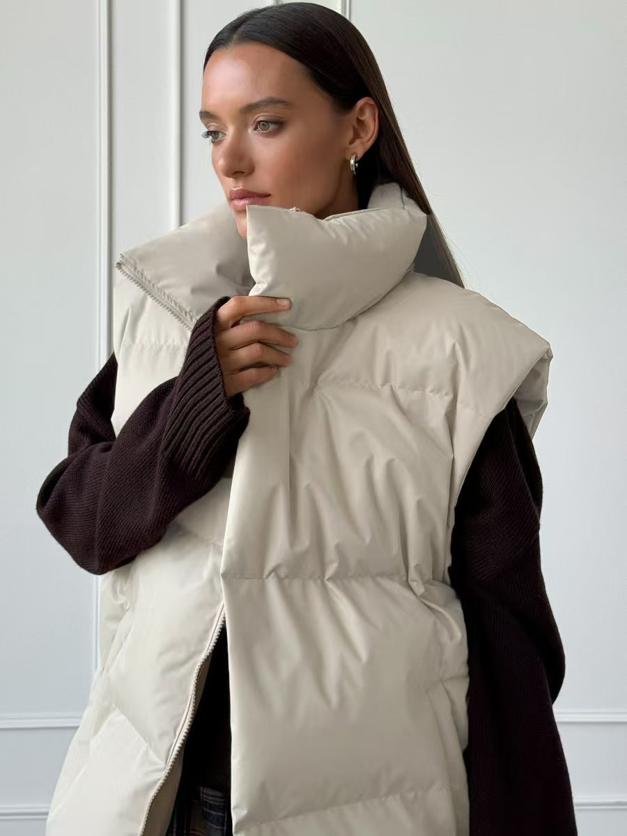 Damen Steppweste mit hohem Kragen und Taschen Krohn-e
