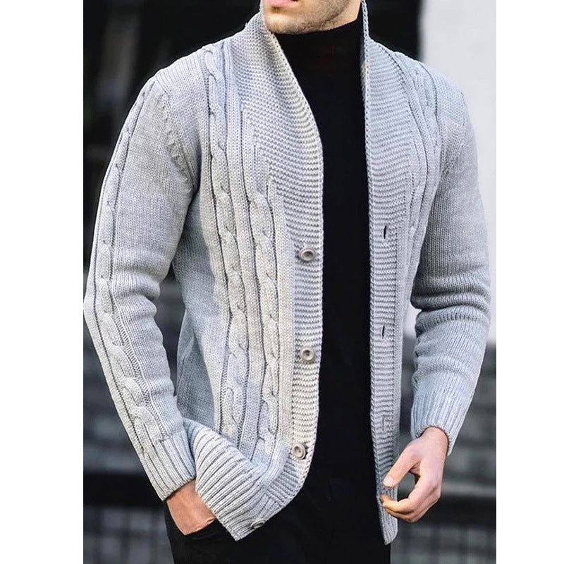 Herren Strickjacke mit robustem Zopfmuster und langlebigem Knopfverschluss Krohn-e