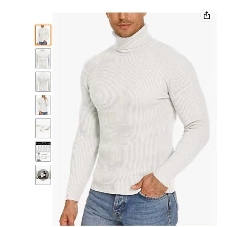 Herren Stehkragen Pullover aus ribbeltem Strick Krohn-e