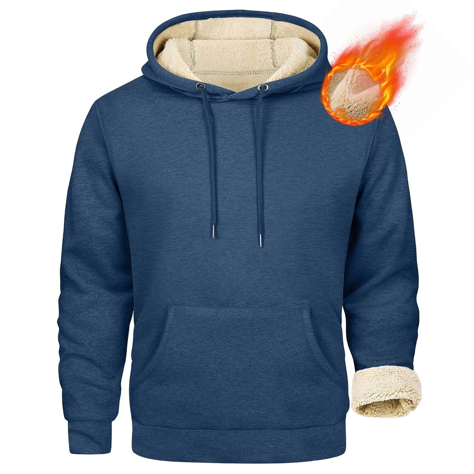 Herren Fleece-Kapuzenpullover mit innenliegendem Kuschelfutter Krohn-e