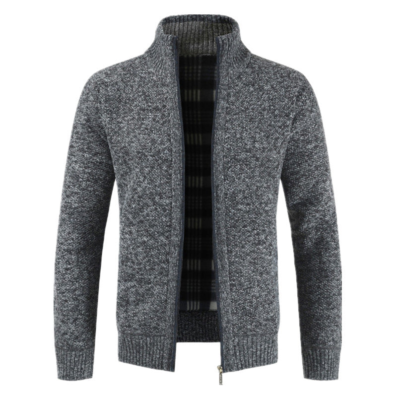 Herren Strickjacke mit hohem Kragen und plüschigen Innenfutter Krohn-e