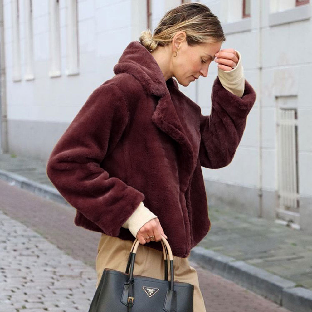 Damen Kuschelige Fleecejacke mit Reverskragen und Seitennaht Krohn-e