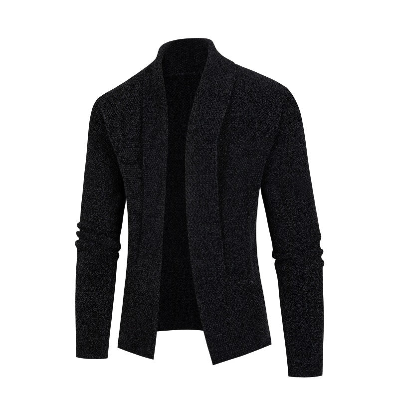 Herren Strickjacke mit modernem Schalkragen und feinem Strukturmuster Krohn-e