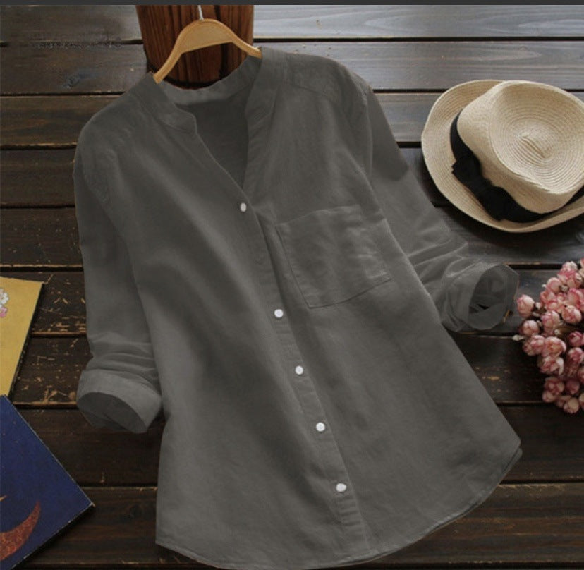 Damen Bluse mit eleganter Knopfleiste und moderner Passform Krohn-e