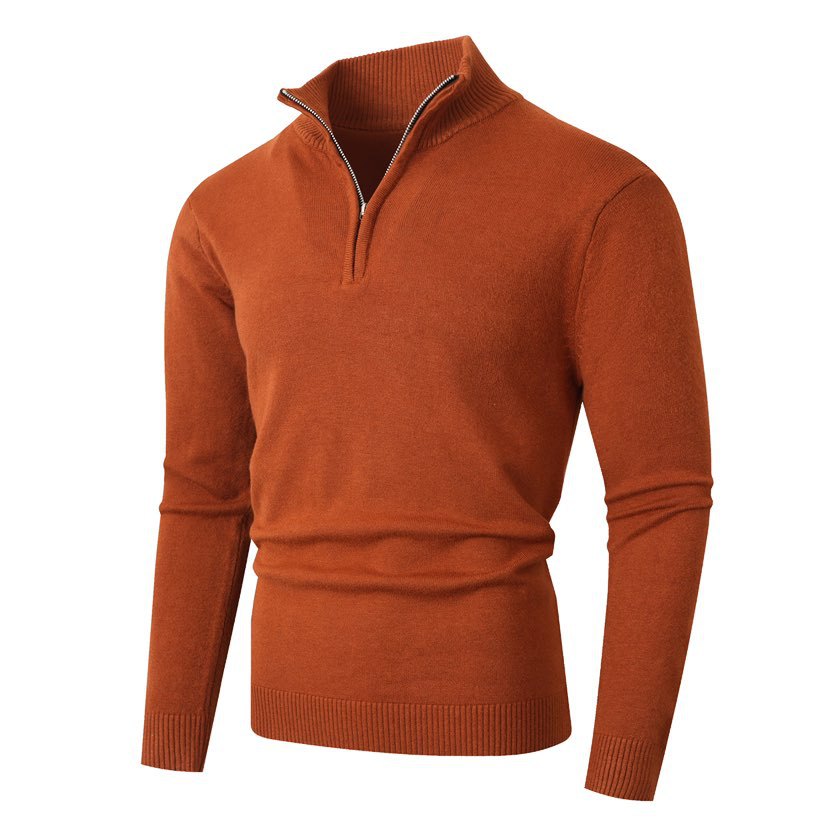 Herren Strickpullover mit modernem Stehkragen und hochwertigem Reißverschluss Krohn-e