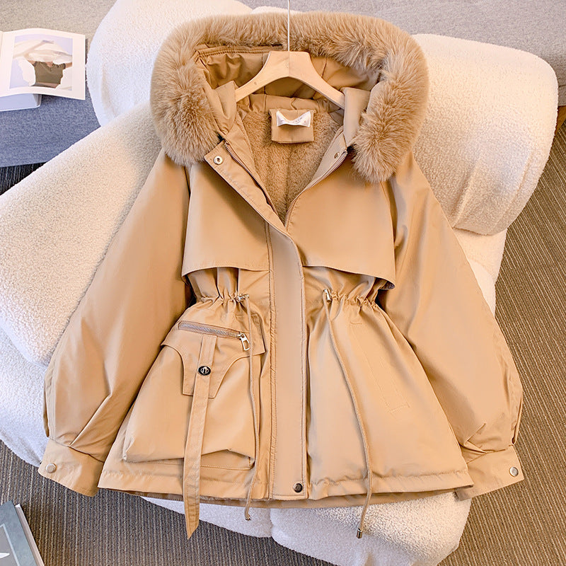 Damen modische Winterjacke mit abnehmbarem Kunstfellkragen und praktischen Taschen Krohn-e