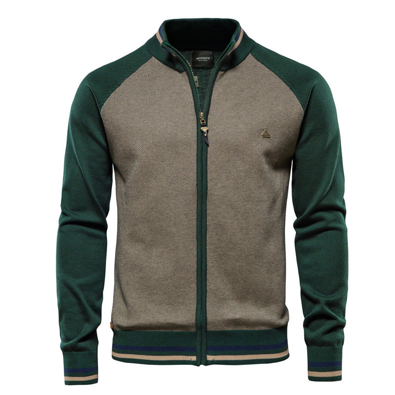 Victor | Herren Strickjacke mit Reißverschluss Stehkragen