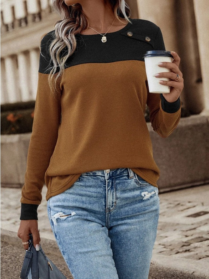 Damen Pullover mit strukturiertem Design und Button-Details Krohn-e
