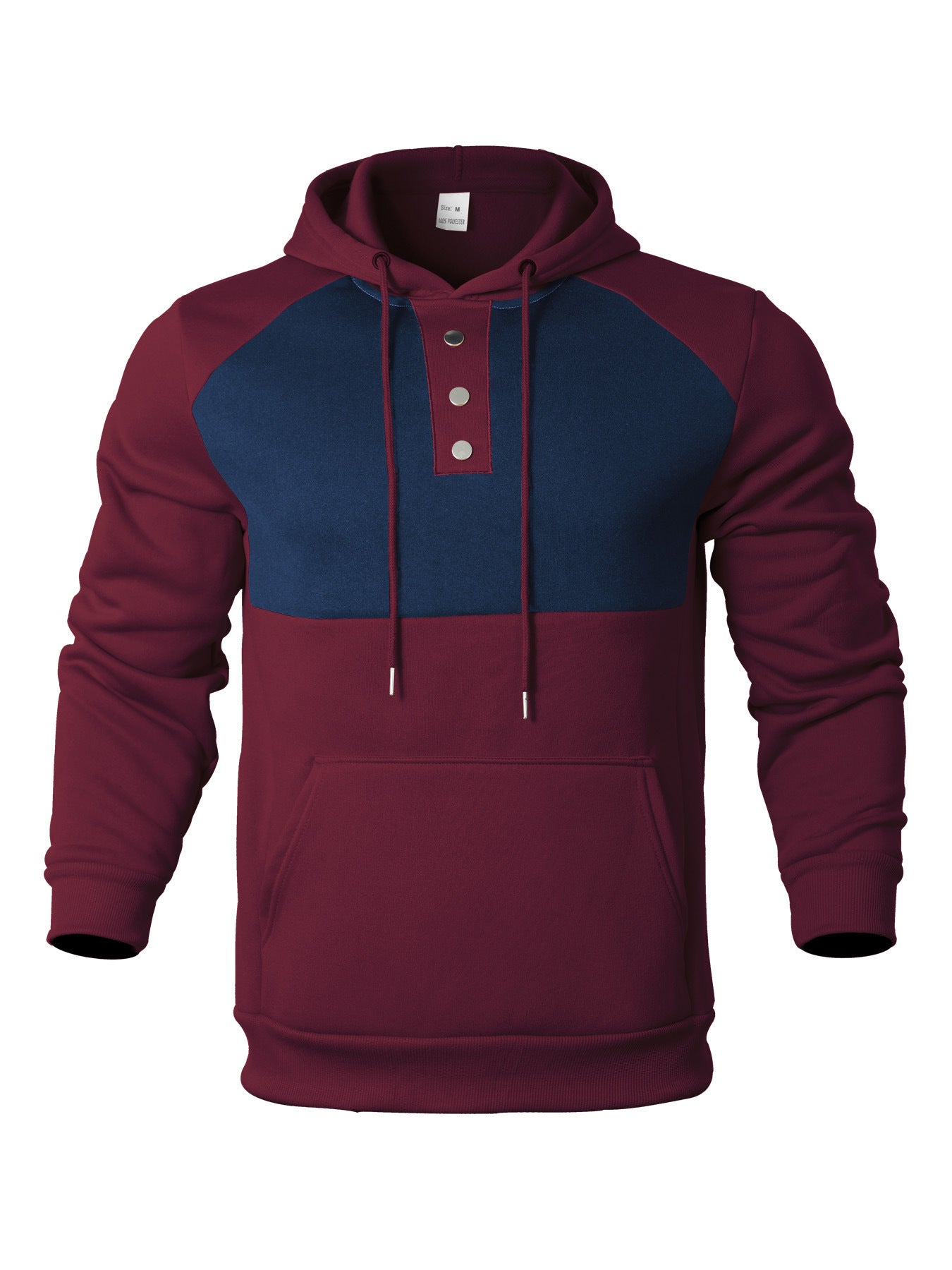 Herren Hoodie mit Knopfleiste und Kontrastdetails Krohn-e