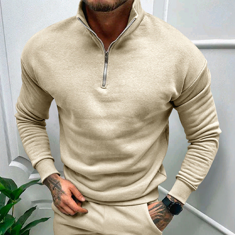 Herren eleganter Pullover mit Kragen und praktischem Reißverschluss Krohn-e