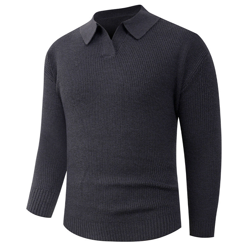 Herren Strickpullover mit klassischem Kragen und strukturierter Optik Krohn-e