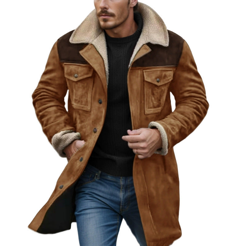 Herren Lammfelljacke im lässigen Utility-Stil mit großzügigen Taschen Krohn-e