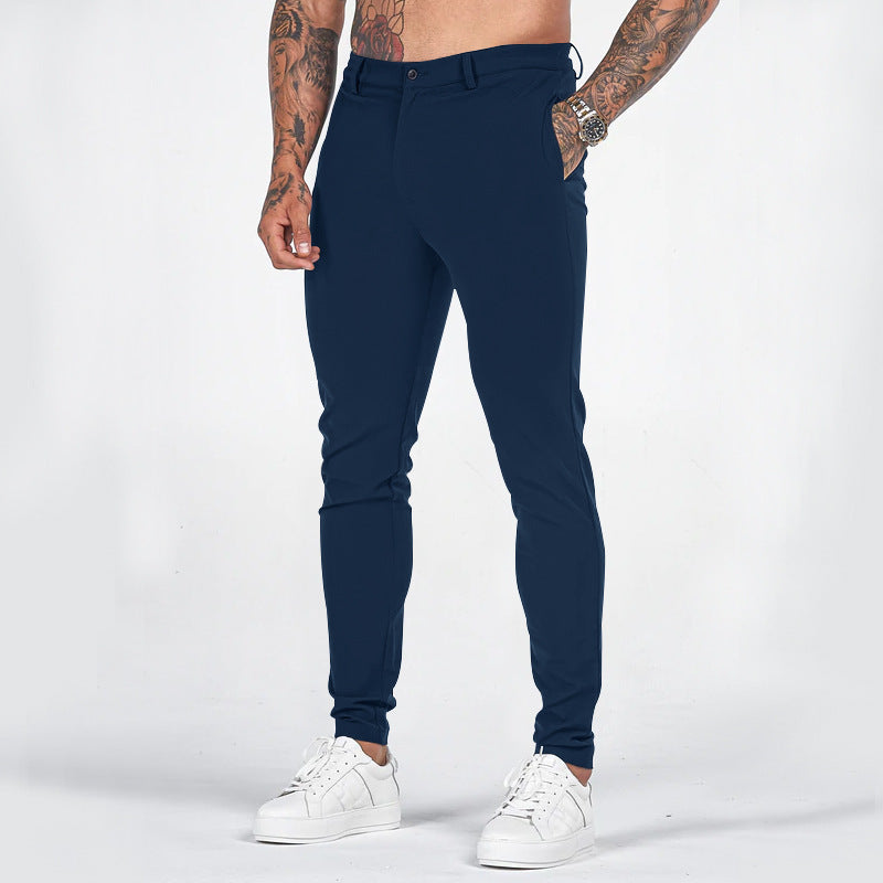 Herren elegante Slim-Fit Chinohose mit elastischem Bund und praktischen Taschen Krohn-e
