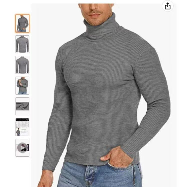 Herren Stehkragen Pullover aus ribbeltem Strick Krohn-e