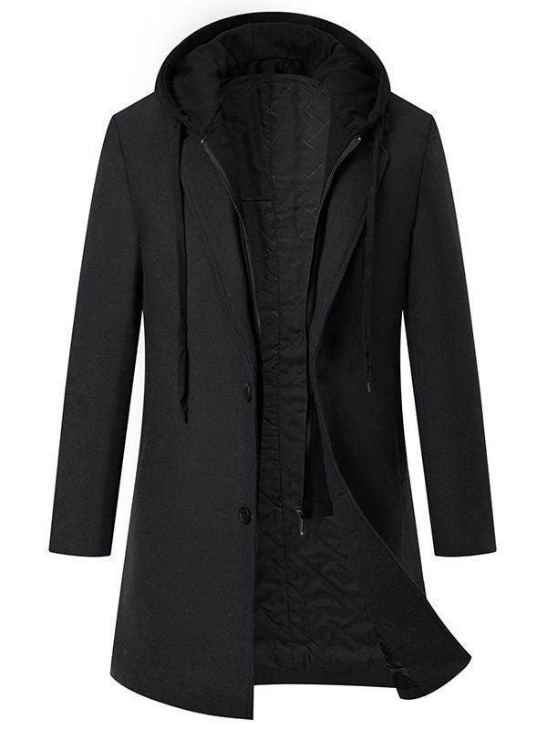Damen eleganter Mantel mit abnehmbarer Kapuze und sportlichen Akzenten Krohn-e