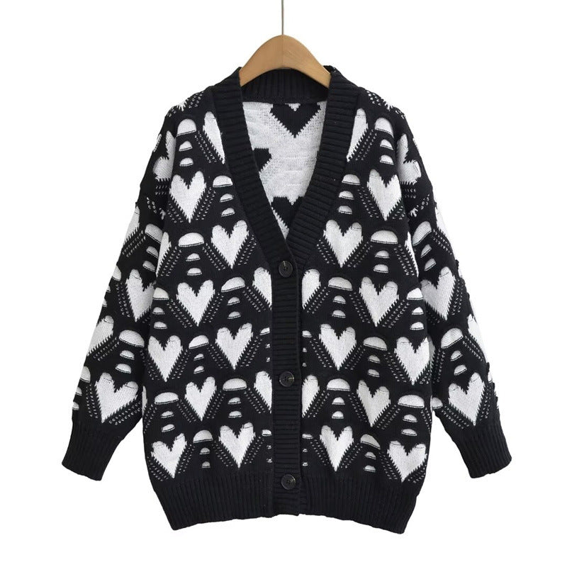 Damen Strickjacke mit Herzenmuster Krohn-e