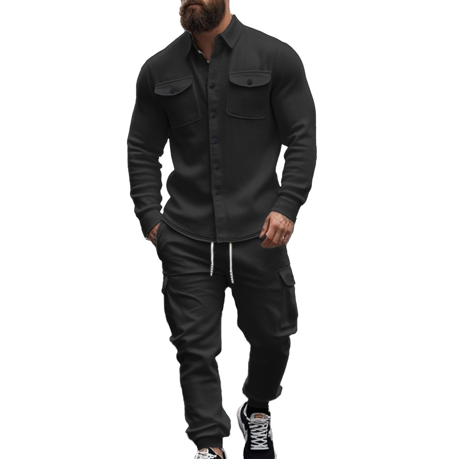 Herren Cargo-Set mit lässigen Hemd und elastischen Hosen Krohn-e