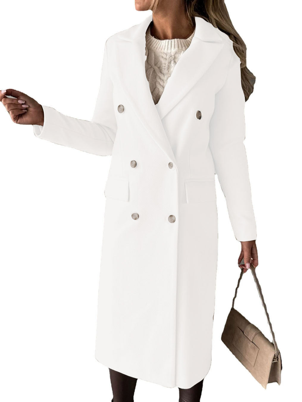 Damen Eleganter und zeitloser Trenchcoat mit doppelter Knopfleiste und praktischen Taschen Krohn-e