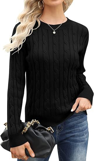 Damen klassischer Strickpullover mit Zopfdesign Krohn-e