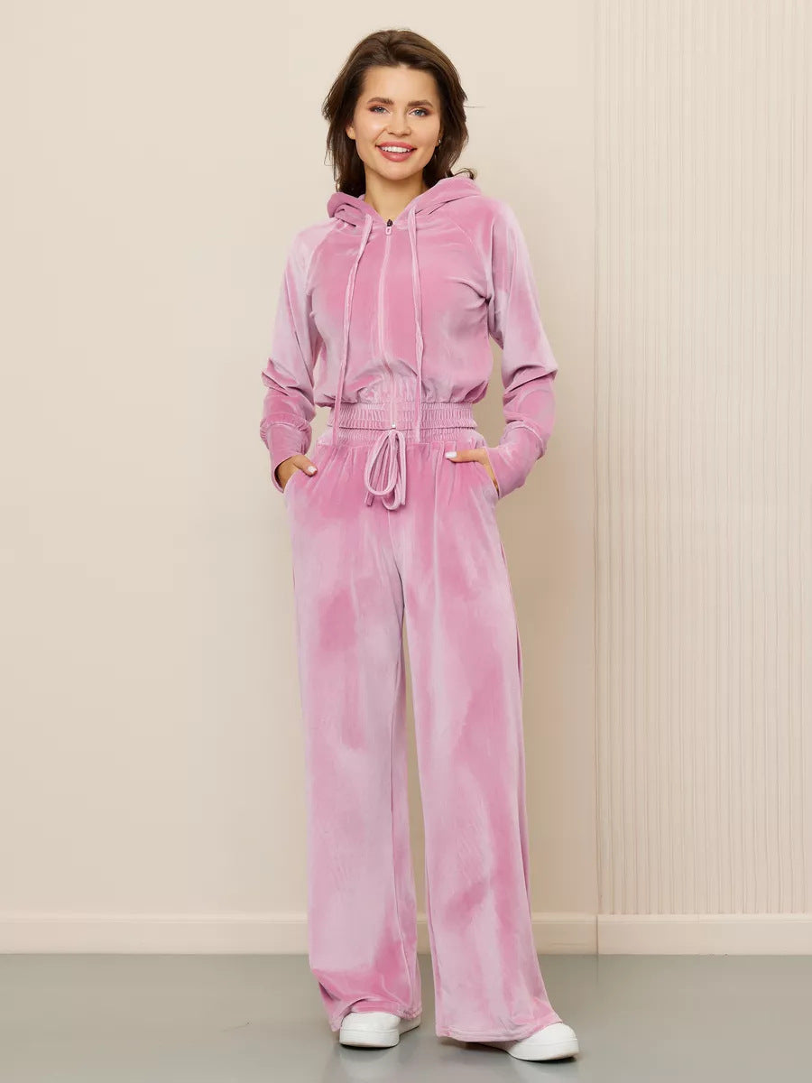 Krohn-e | Minimalismus Fleece Kapuzenpullover und Jogginghose Zweiteiler Satz