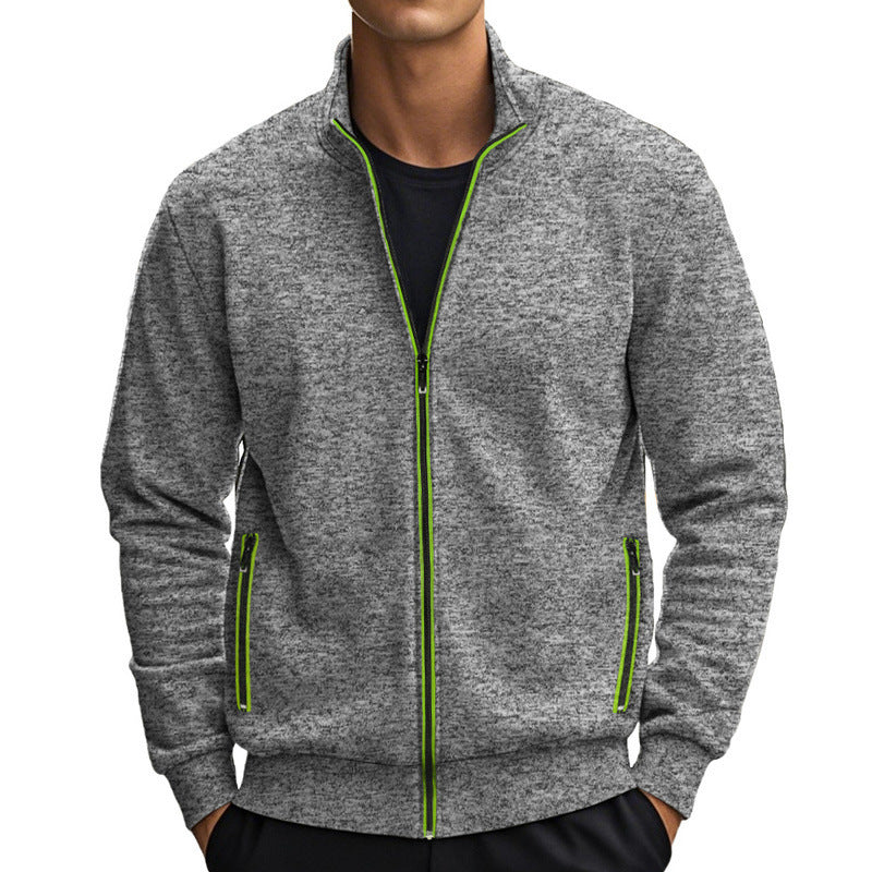 Herren Fleecejacke mit modernem Stehkragen und praktischen Taschen Krohn-e