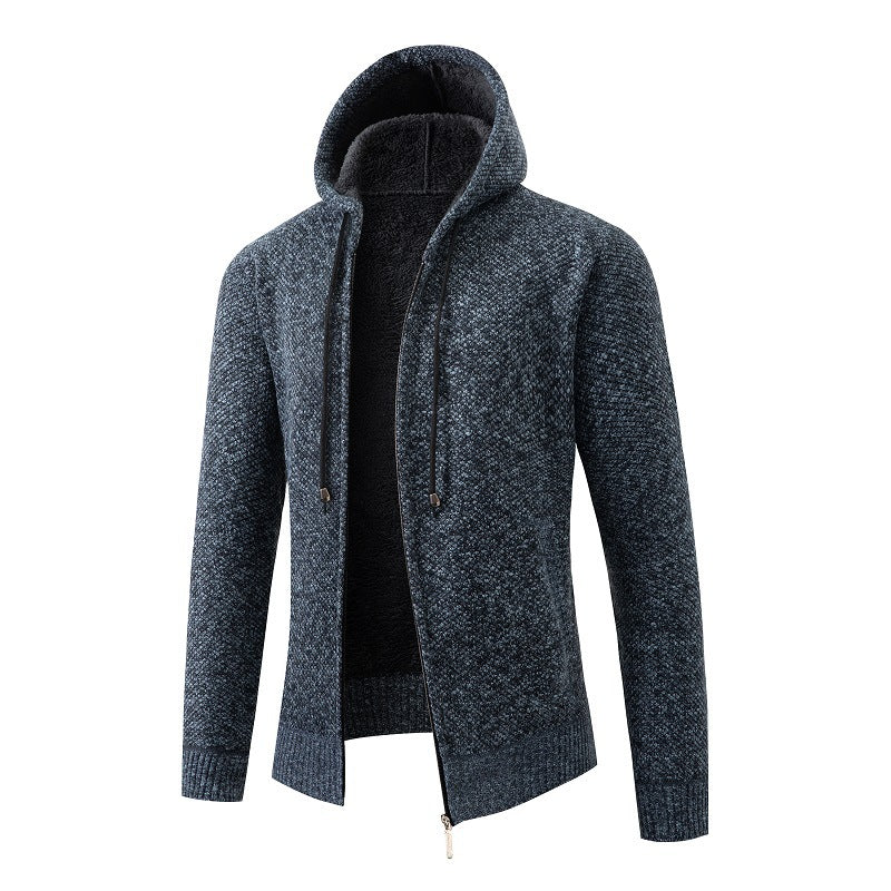 Herren kuschelige Fleecejacke mit Kapuze Krohn-e