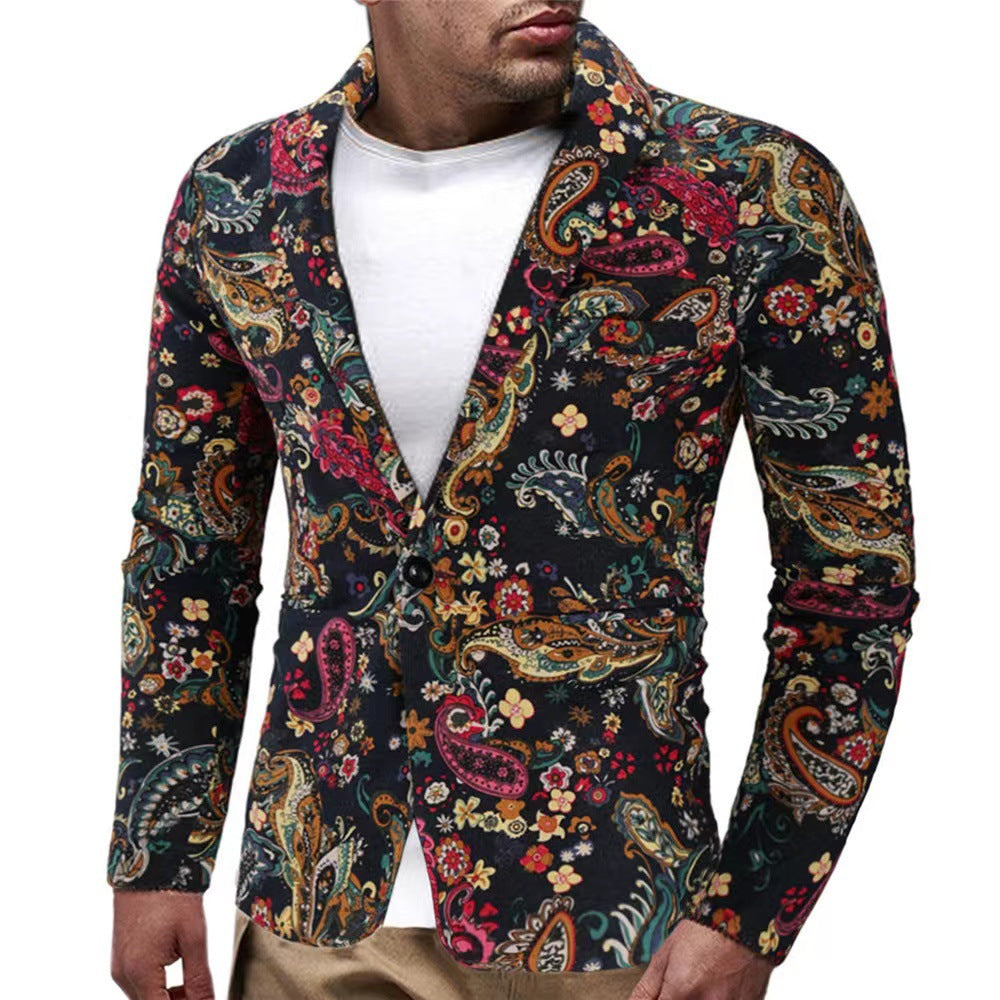 Herren modische Blazer mit buntem grafischem Design Krohn-e
