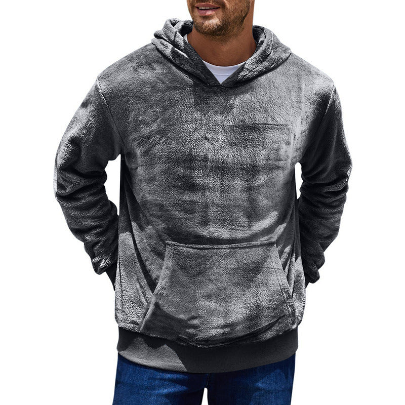 Herren kuscheliger Fleece Hoodie mit Kängurutasche Krohn-e