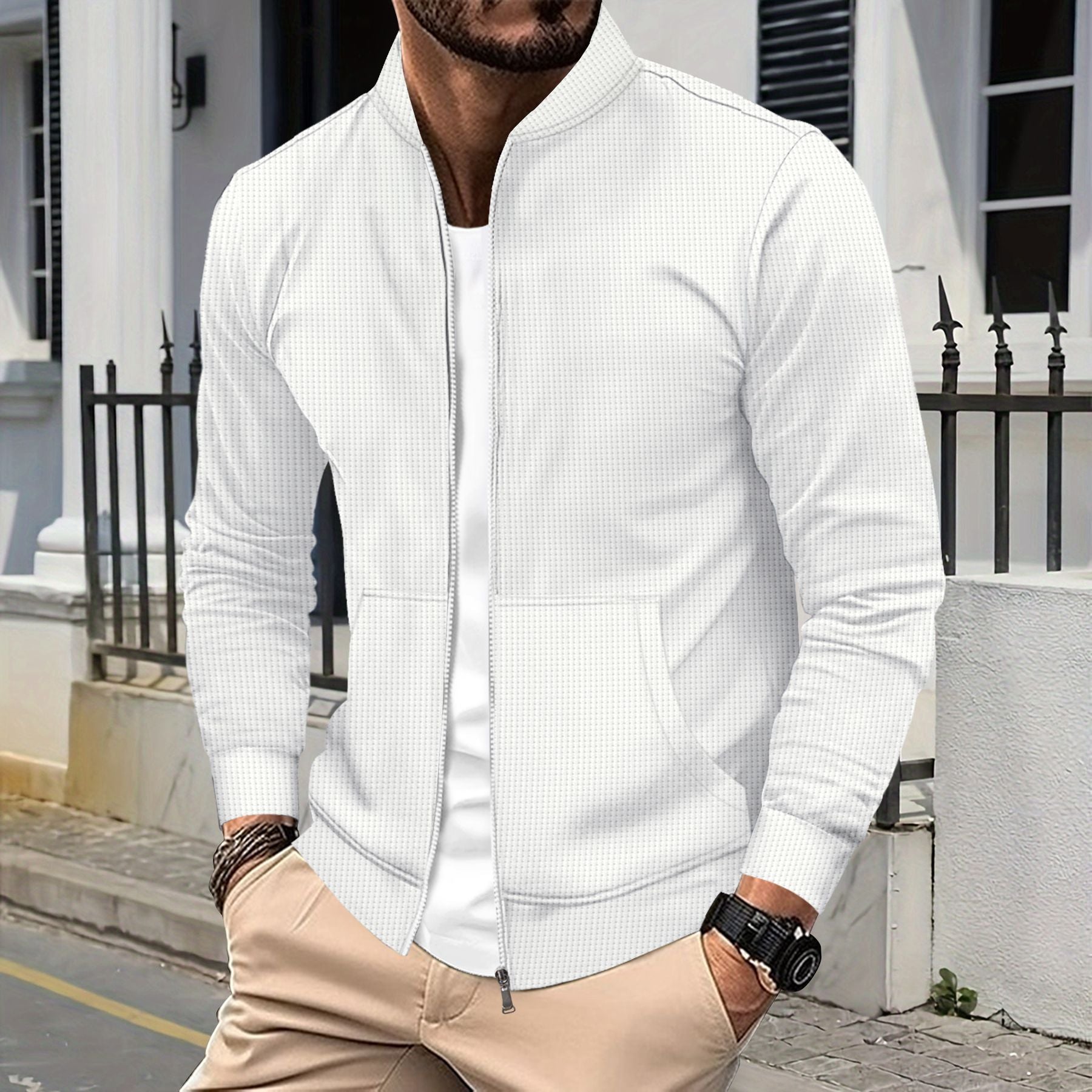 Herren sportliche Freizeitjacke mit Reißverschluss und praktischen Taschen Krohn-e