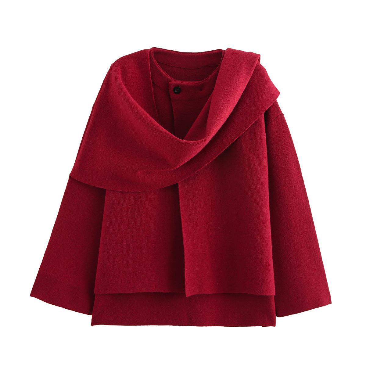 Damen modischer Umhangpullover aus weichem Material Krohn-e