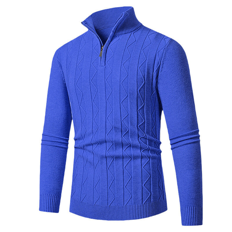 Herren Strickpullover mit stylischem Reißverschluss und Zopfmuster Krohn-e