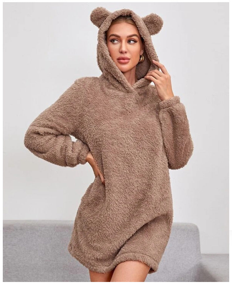 Damen Kuscheliger Hoodie mit Bärenohren Krohn-e