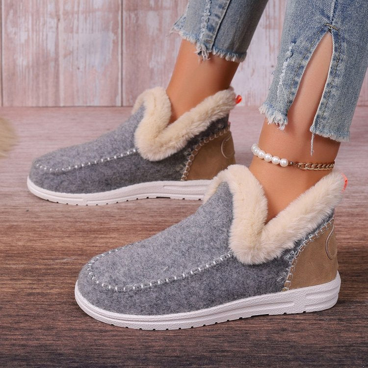 Damen bequeme Fleece-Hausschuhe mit warmem Innenfutter und rutschfester Sohle Krohn-e