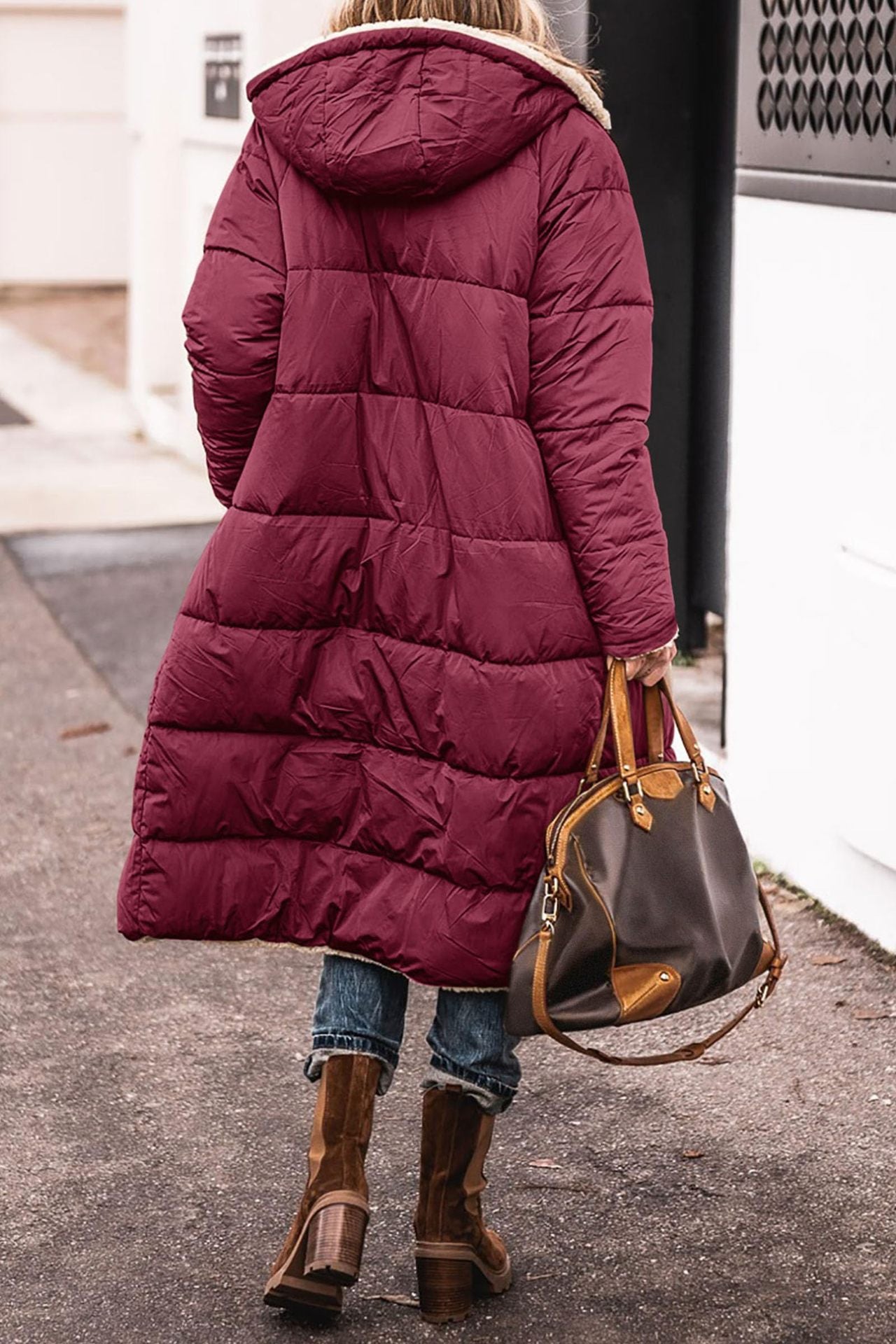 Damen gepolsterte Winterjacke mit Kapuze und kuscheligem Innenfutter Krohn-e