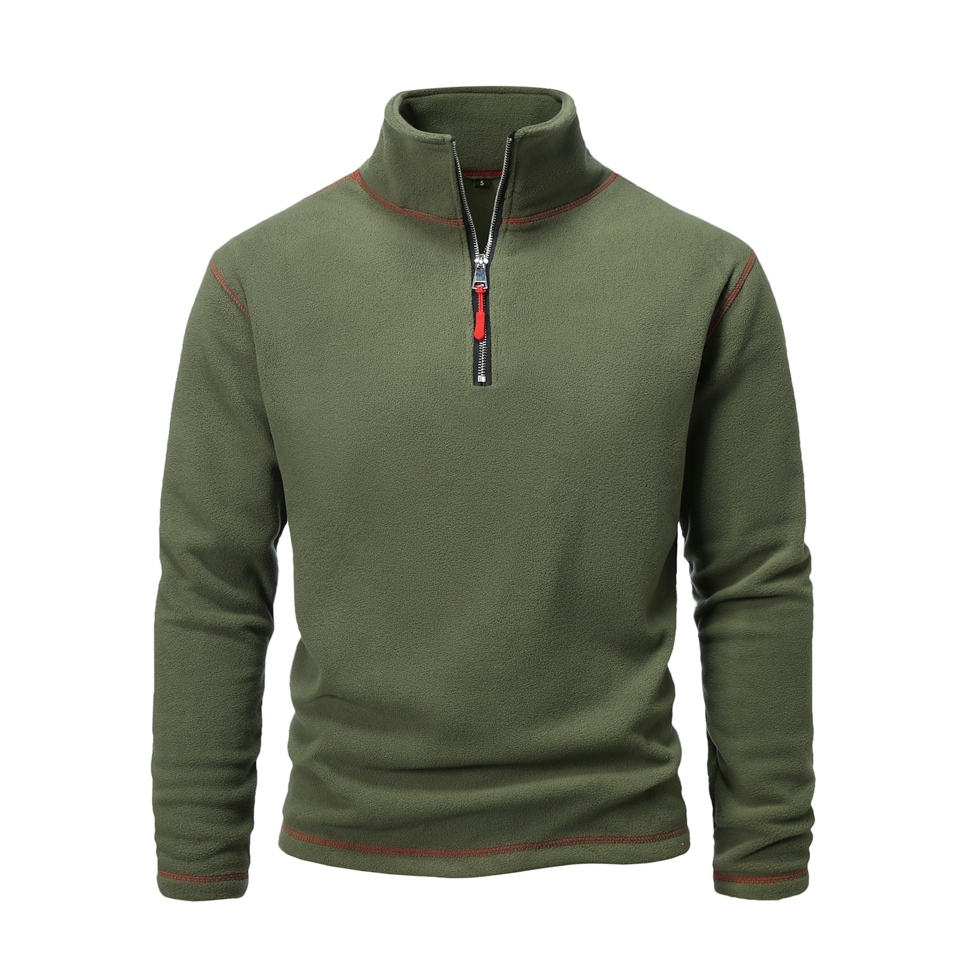 Herren Fleecepullover mit hohem Kragen und halbem Reißverschluss Krohn-e