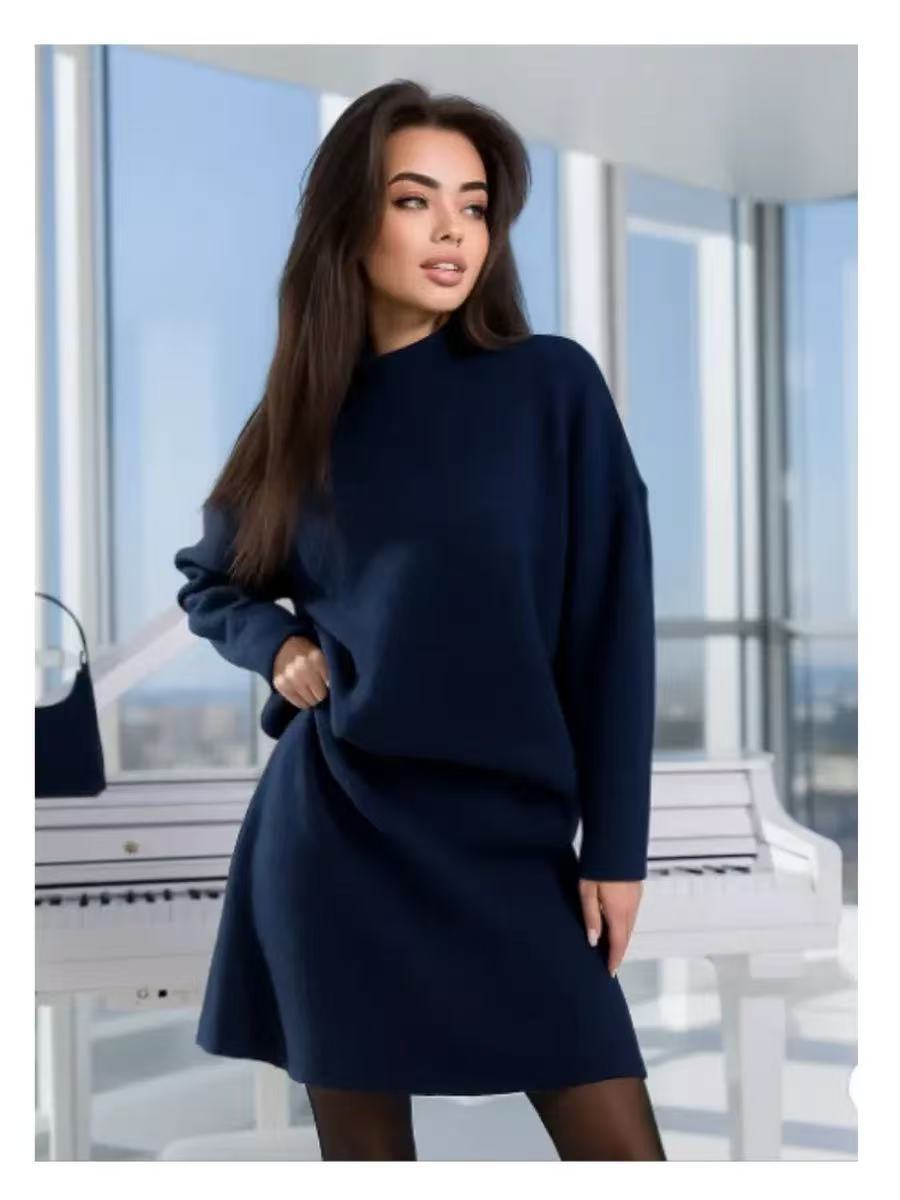 Damen Strickensemble mit weitem Schnitt und hochgeschlossenem Kragen Krohn-e