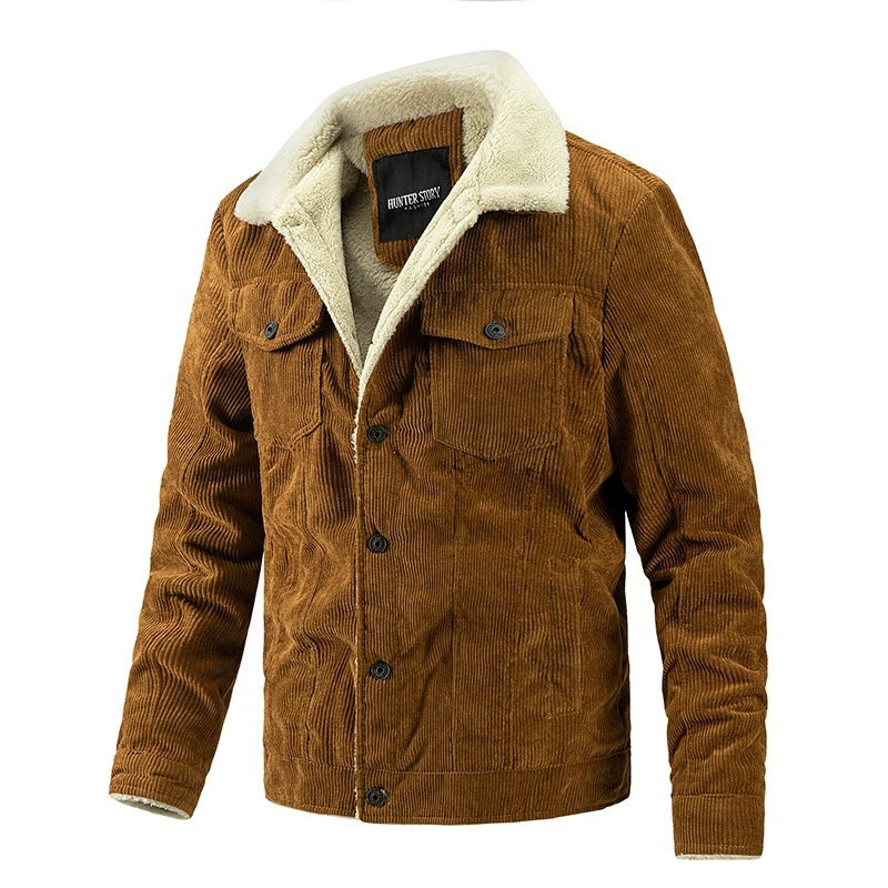 Herren kuschelige Cord-Jacke mit warmem Futter Krohn-e