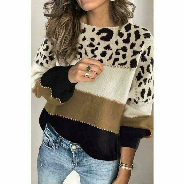 Krohn-e | Pullover mit Leoparden Print
