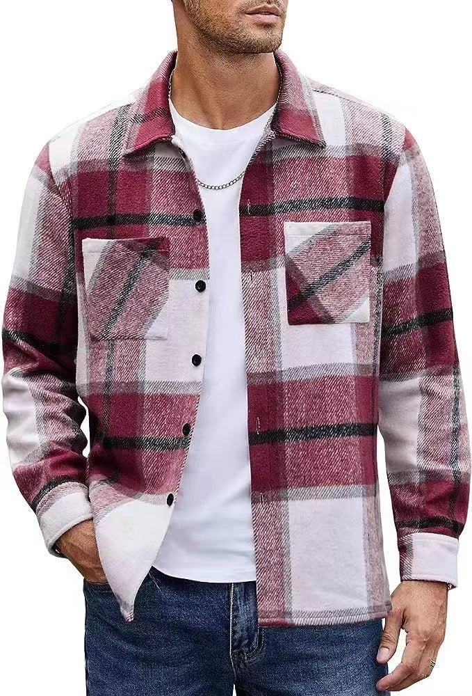 Herren lässige Karomuster Hemdjacke Krohn-e