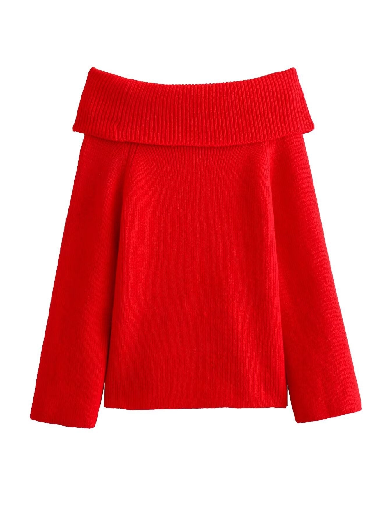 Damen lässiger Pullover mit weitem Kragen und strukturierter Maschenart Krohn-e