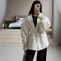 Damen eleganter Oversized-Blazer mit Gürteldetail Krohn-e
