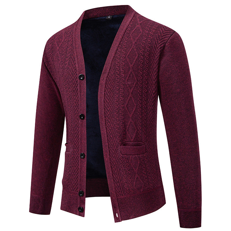 Herren Strickjacke mit strukturiertem Design und Knopfverschluss Krohn-e